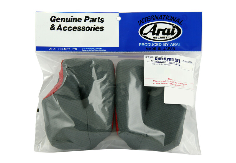 ARAI DryCool Wangenschaumstoffe 30mm (XS-M Standard Thickness) MX-V Helme ARAI DryCool Wangenschaumstoffe 25mm (S-L-XL Standard Thickness) MX-V Helme