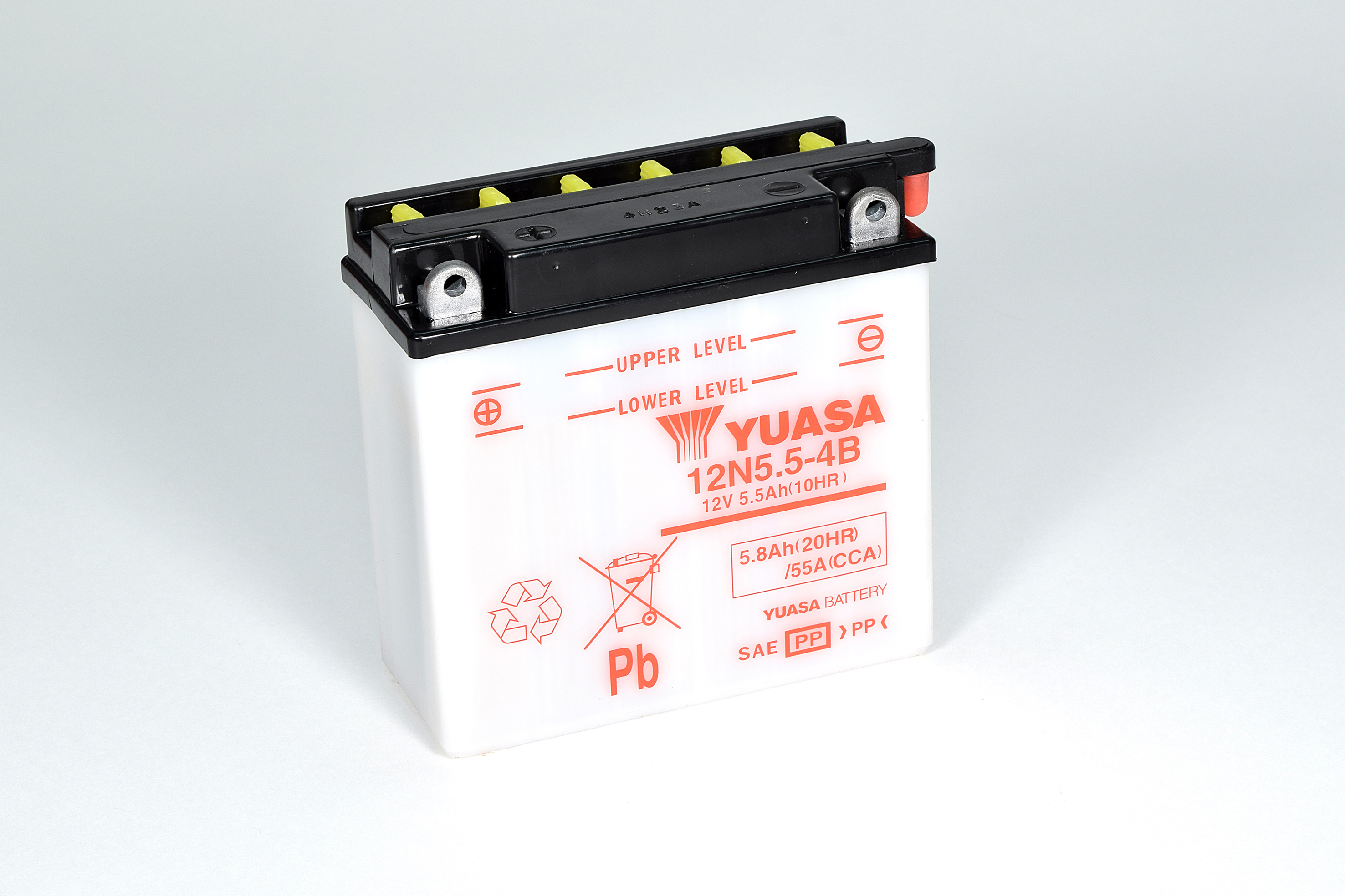 Batterie YUASA 12N5.5-4B (DC) ohne Säure / C-Ware 12V/5,5AH (10 Std.) [137x61x131] CCA=55A Säurefüllmenge 400 ml