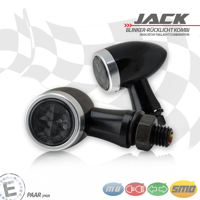 SMD-Blinker/RL-Set Jack schwarz M8 Alu