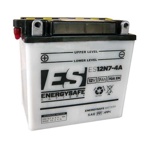 Batterie ENERGYSAFE ES12N7-4A (CP) mit Säurepack 12V/7AH (10 Std.) [137x75x135] CCA=70A (2 Jahre Garantie - s. Artikeltext)
