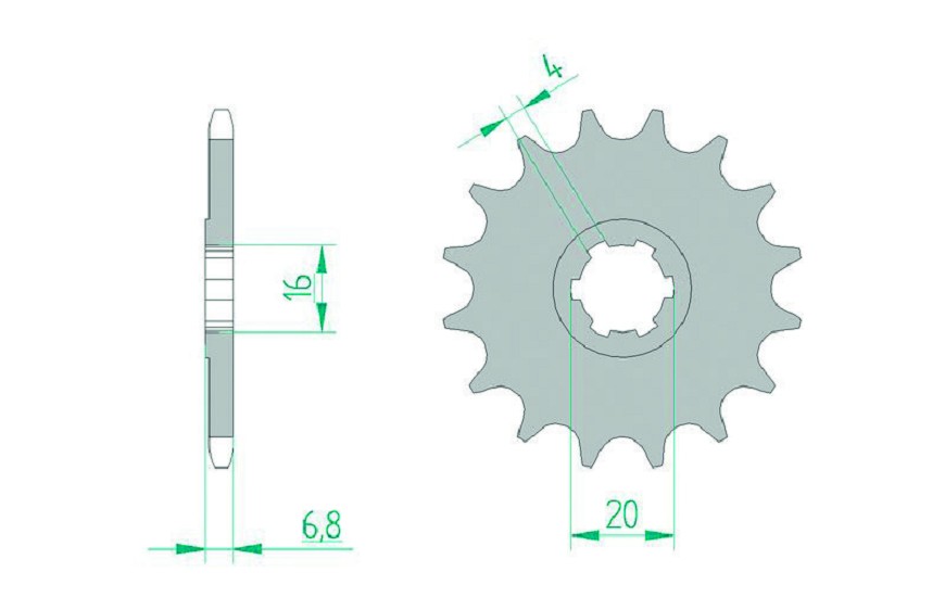 AFAM Standard Stahlritzel vorne 22103 - 420 AFAM Standard Stahlritzel vorne 22103 - 420