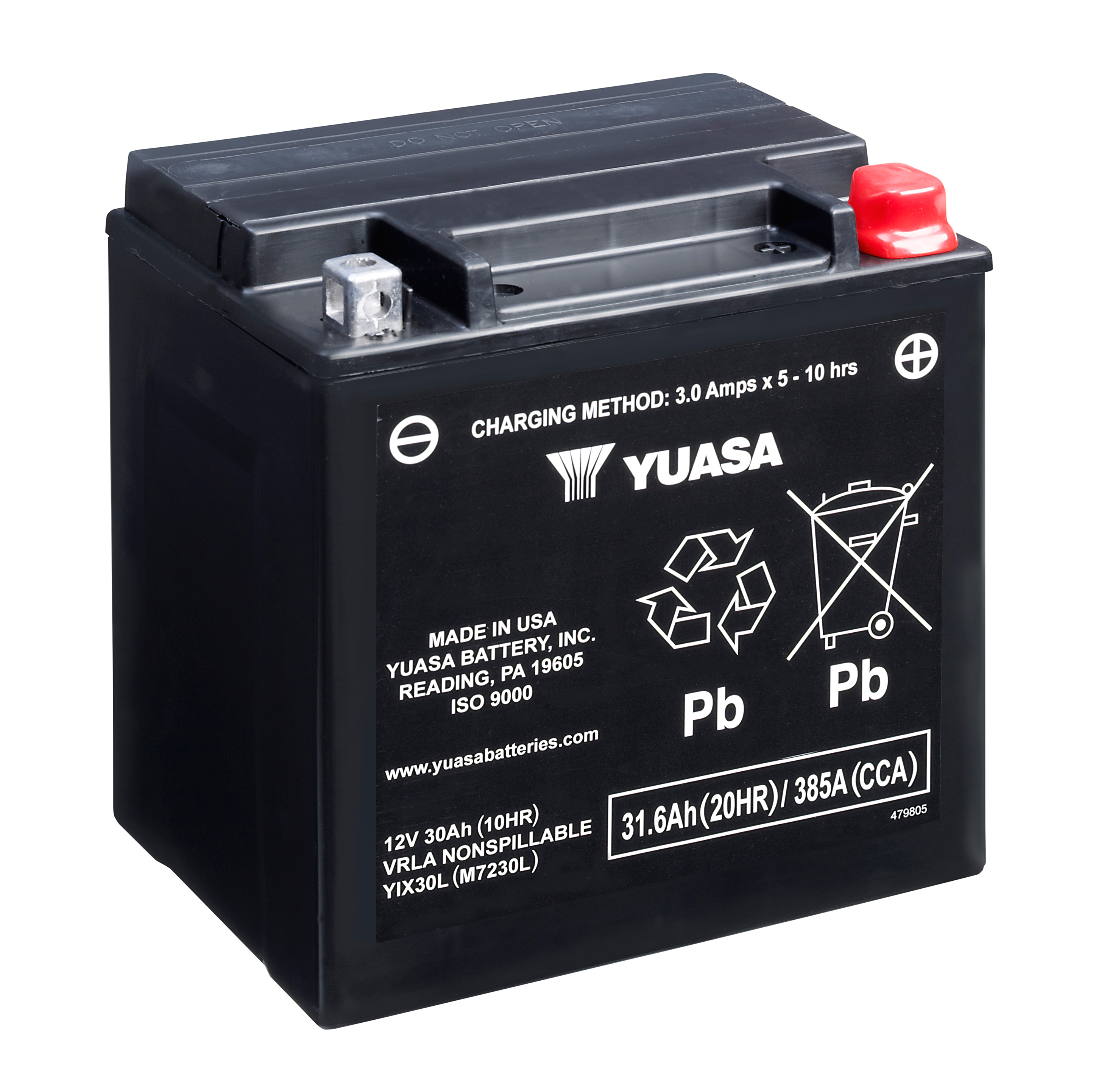 Batterie YUASA YIX30L (WC) AGM / Gel 12V/30AH (10 Std.) [166x126x175] CCA=400A