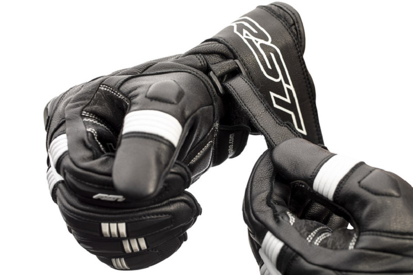RST Pilot CE Leder Gloves Schwarz/Weiss Größe XL