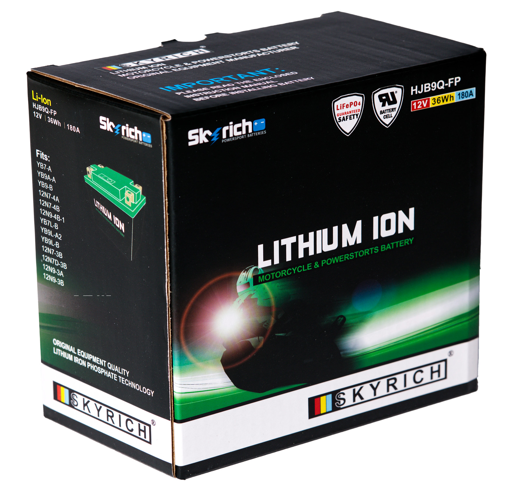 Batterie SKYRICH HJB9Q-FP [134x75x133] 12,8V/3AH (10 Std.), 36 Wh, CCA: 180