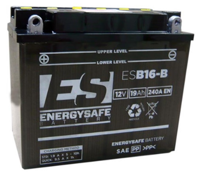 Batterie ENERGYSAFE ESB16-B (CP) mit Säurepack 12V/19AH (10 Std.) [175x100x155] CCA=180A (2 Jahre Garantie - s. Artikeltext)