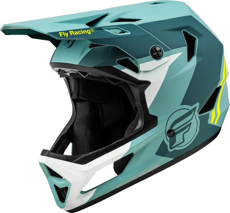 FLY RACING Rayce Fahrrad Helm - Mattblau Stone/Hi-Vis