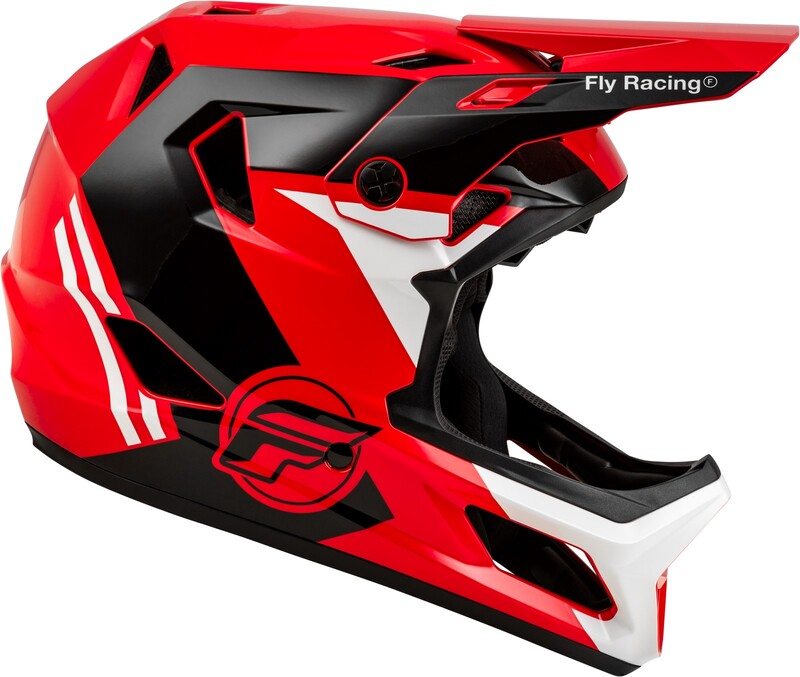 FLY RACING Rayce Fahrrad Helm - Rot/Schwarz/Weiß