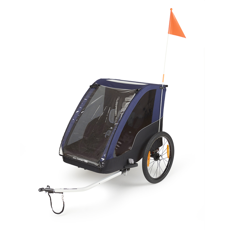 POLISPORT Kinderanhänger ohne Kinderwagen-Set Grau/Blau