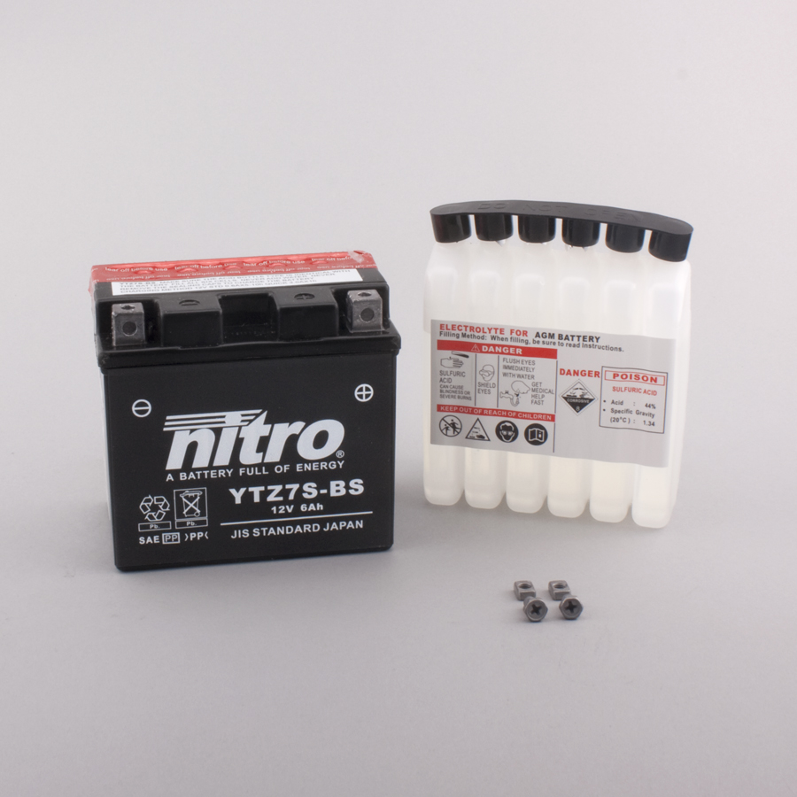 Batterie NITRO NTZ7S-BS (CP) mit Säurepack 12V/6Ah [113x70x105] CCA=130A