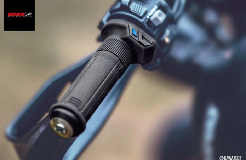 KOSO HG 13 Heizgriffe 7/8 Zoll + 1 Zoll L=120mm (HG-13 mit integriertem Schalter) - schwarz