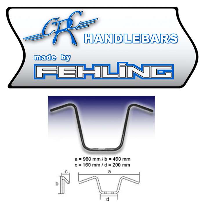 1 Zoll-Lenker Ape Hanger (AHHD 1) schw./ Kerbe 1 Zoll-Lenker Ape Hanger (AHHD 1) schw./ Kerbe