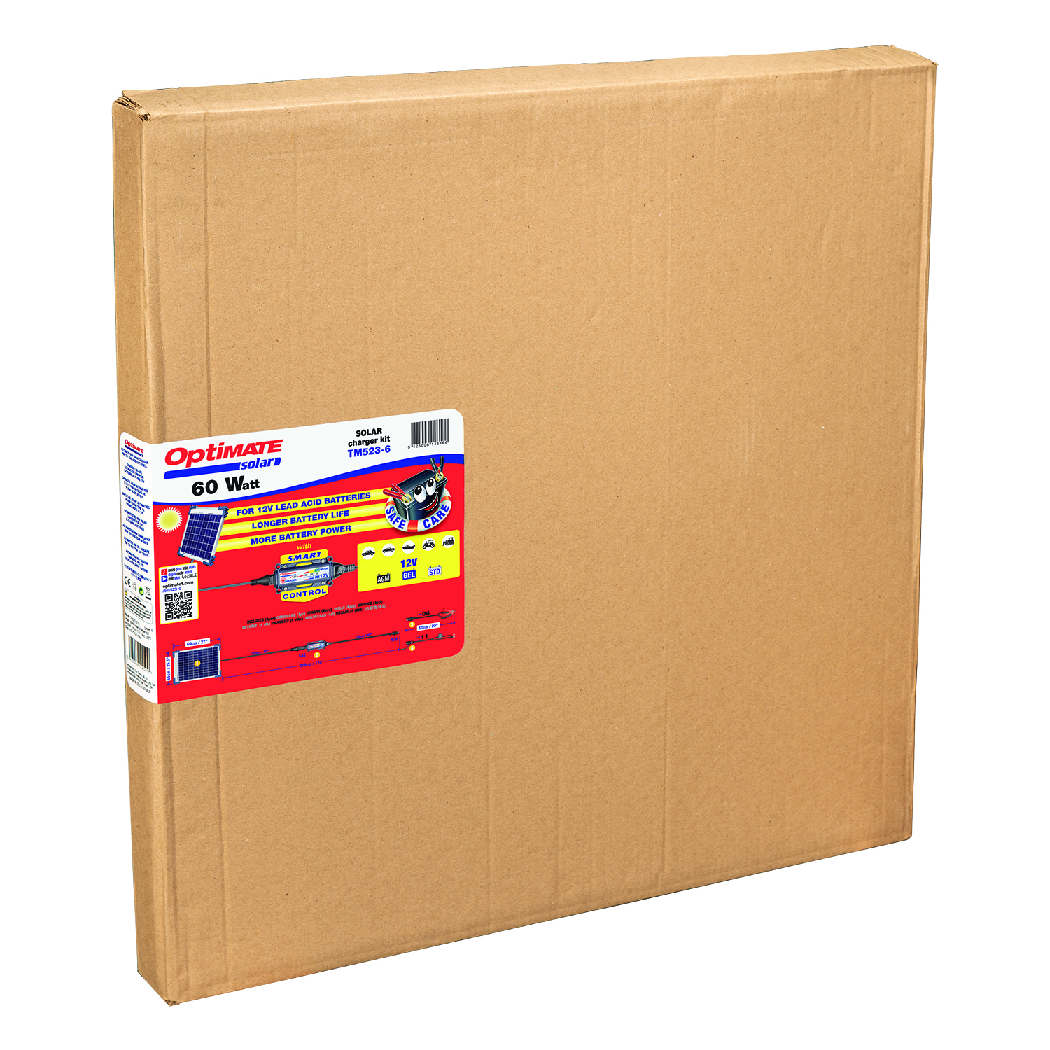 Batterieladegerät Optimate Solar  + 60W Solar P SolarImpuls-Ladegerät 12V, 5A STD/AGM/Gel