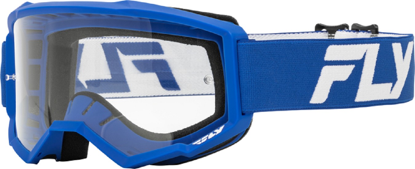 FLY RACING Focus Brille Blau/Weiß - Transparente Linse FLY RACING Focus Brille Blau/Weiß - Transparente Linse