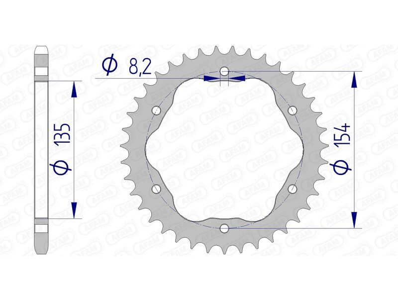 AFAM Aluminium Kettenrad hinten 51804 - 520 - Benötigt einen AFAM-Kronenhalter AFAM Aluminium Kettenrad hinten 51804 - 520 - Benötigt einen AFAM-Kronenhalter