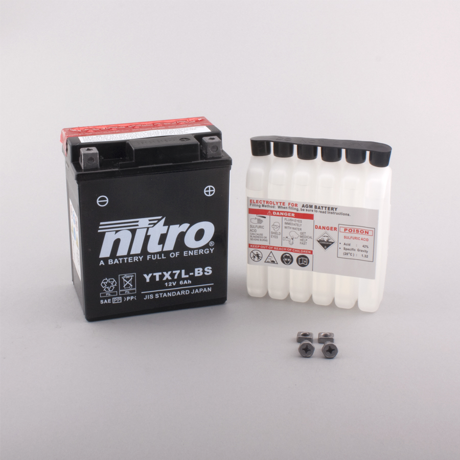Batterie NITRO NTX7L-BS (CP) mit Säurepack 12V/6Ah [114x71x131] CCA=100A