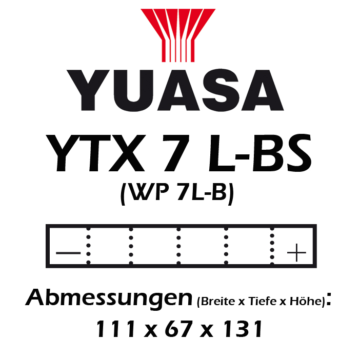 Batterie YUASA YTX7L-BS 6 AH MF