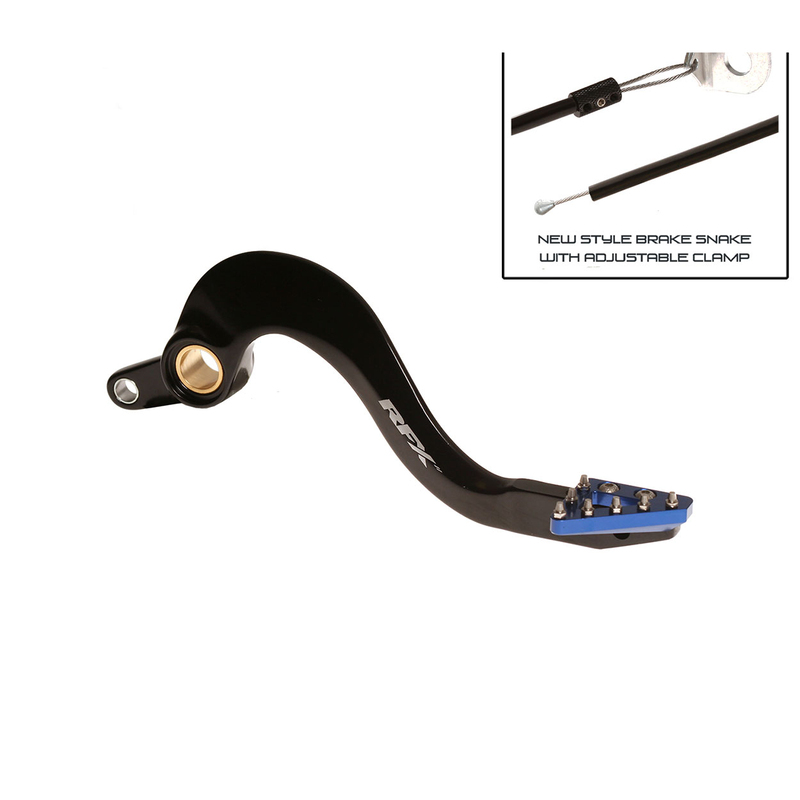 RFX Pro ST Hinterradbremshebel (Hart eloxiert Schwarz/Blau) - passend für Yamaha YZF/WRF 450