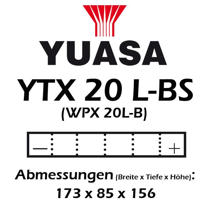 Batterie YUASA YTX20L-BS 18 AH MF