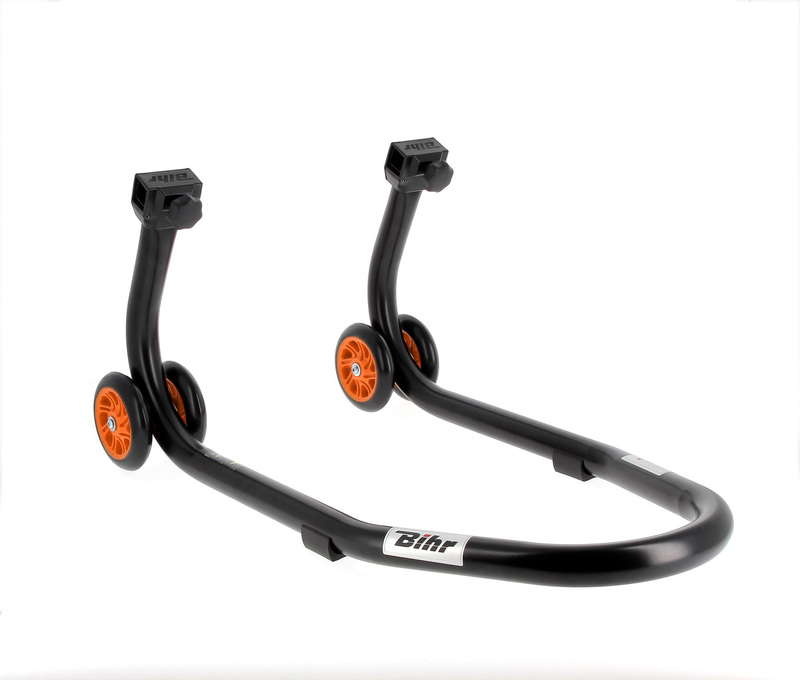 BIHR Home Track Montageständer vorne mattschwarz Räder orangefarben