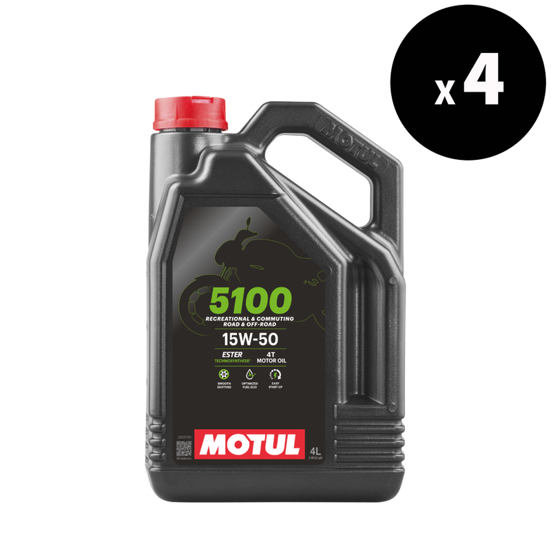MOTUL 5100 4T Motor Oil - 15W50 4L x4 MOTUL 5100 4T Motor Oil - 15W50 4L x4