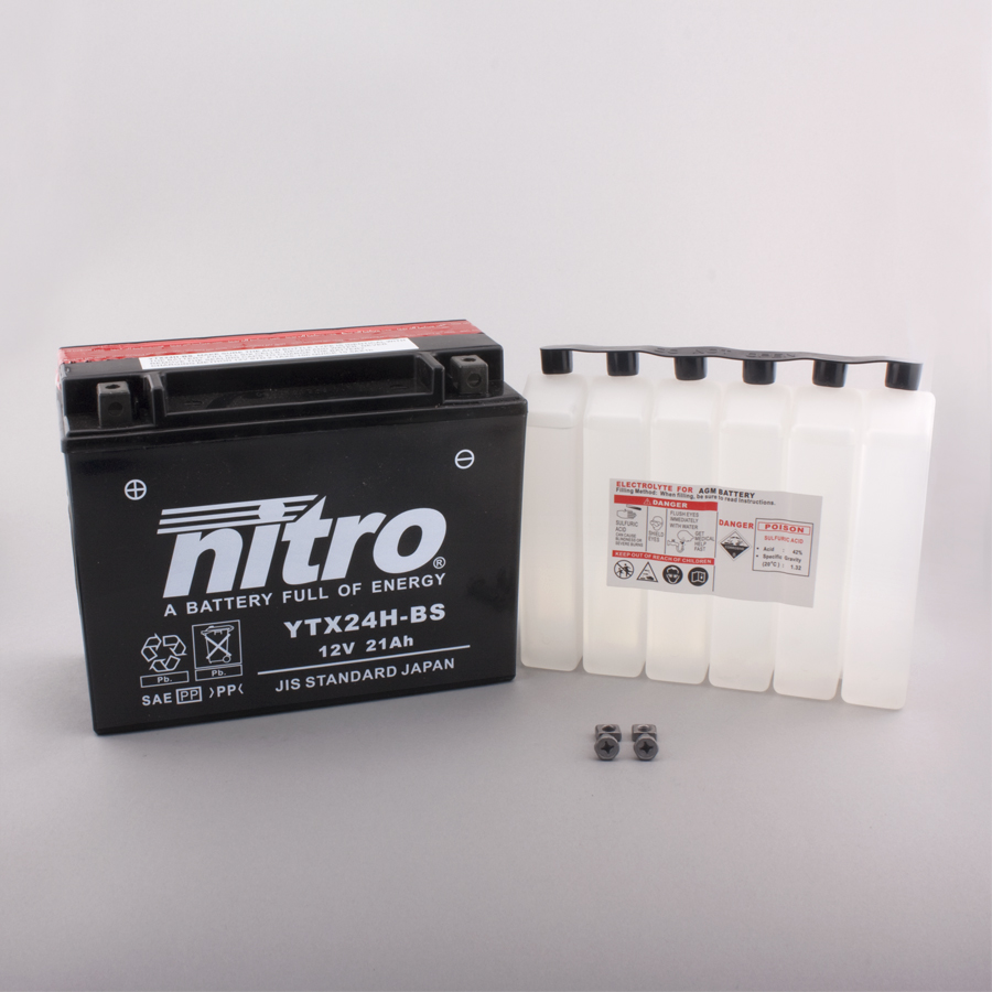 Batterie NITRO NTX24H-BS (CP) HP mit Säurepack 12V/21Ah [205x87x162] CCA=350A