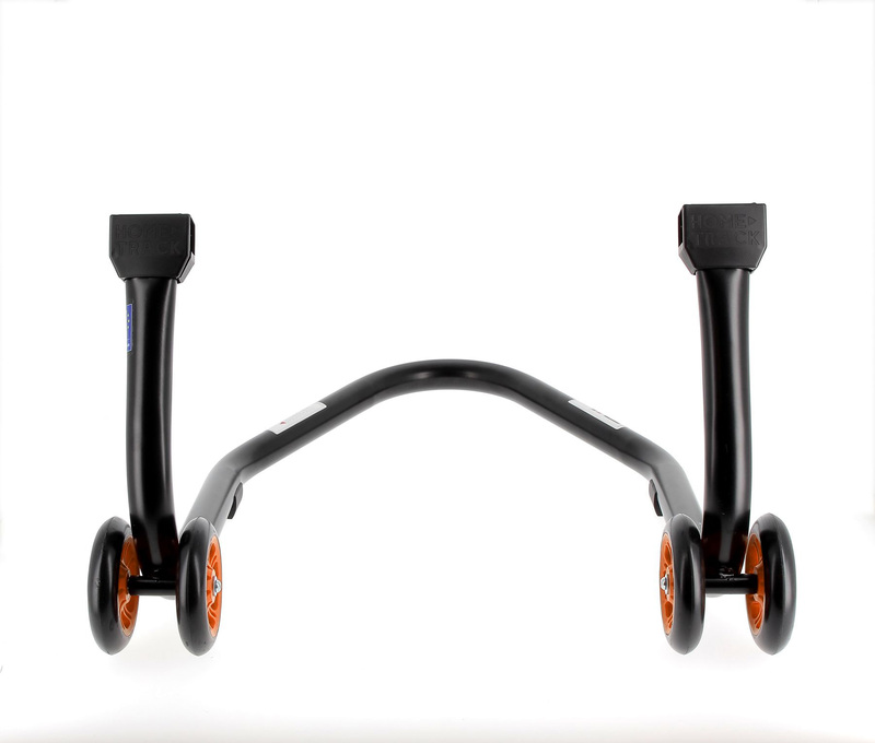 BIHR Home Track Montageständer hinten Aufnahmen in V-Form mattschwarz Räder orangefarben