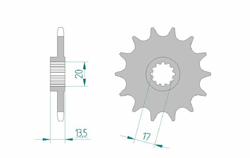 AFAM Standard Stahlritzel vorne 55300 - 520 AFAM Standard Stahlritzel vorne 55300 - 520