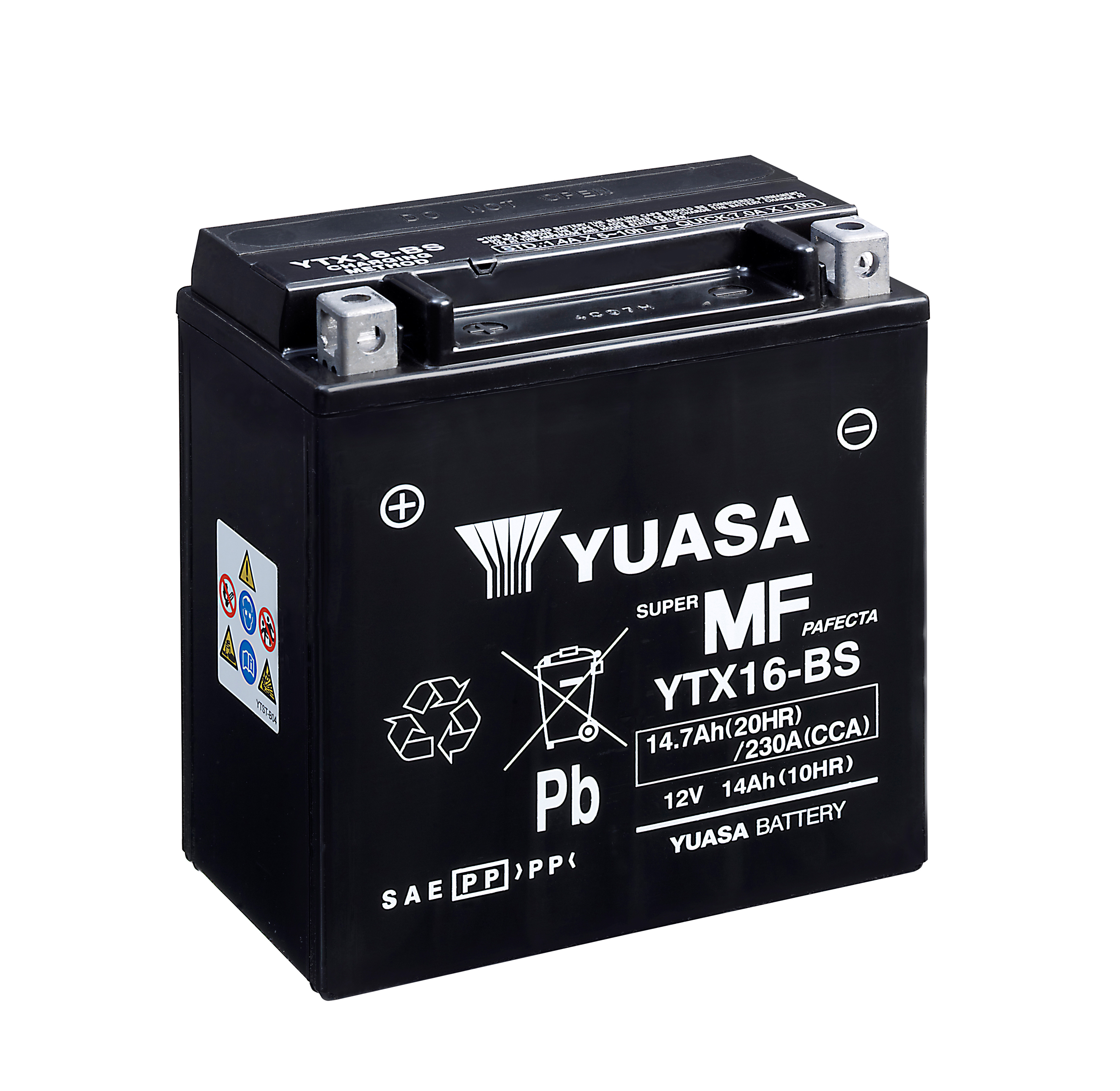 Batterie YUASA YTX16 (WC) AGM / Gel 12V/14AH (10 Std.) [150x87x161] CCA=230A