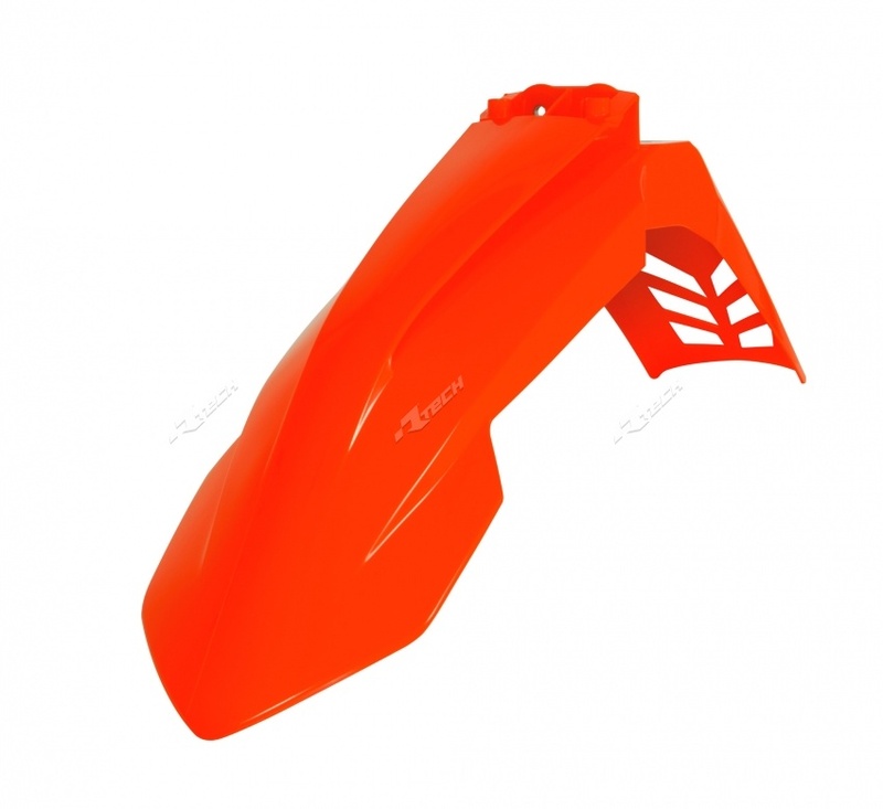 RACETECH Kotflügel vorne mit Luftschlitzen neonorange passend für KTM RACETECH Kotflügel vorne mit Luftschlitzen neonorange passend für KTM