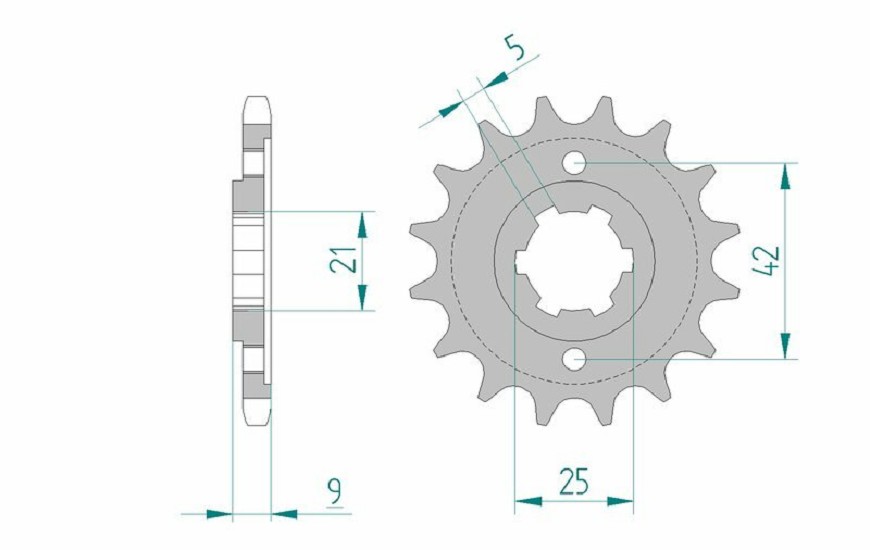 AFAM Standard Stahlritzel vorne 21304 - 428 AFAM Standard Stahlritzel vorne 21304 - 428