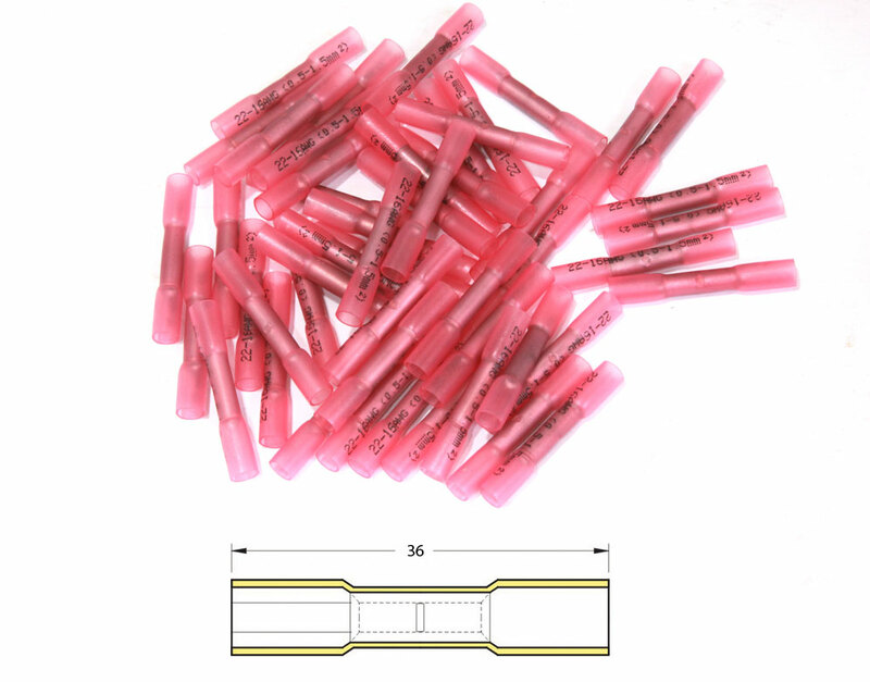 BIHR Schrumpfschlauch-Crimpverbinder rot transparent Ø 0,5 mm²/1,5 mm² - 50 Stück BIHR Schrumpfschlauch-Crimpverbinder rot transparent Ø 0,5 mm²/1,5 mm² - 50 Stück