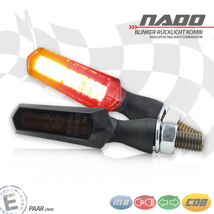 COB-Blinker Rücklichtkombi Nado Alu schwarz