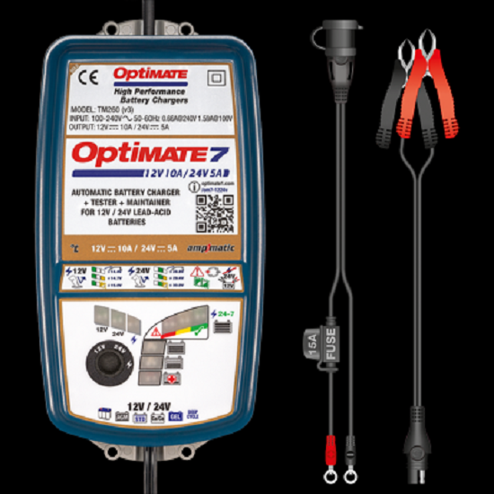 Batterieladegerät OptiMATE 7 12V-24V 8-stufig, 12V 10A/24V 5A STD/AGM/Gel Batterieladegerät OptiMATE 7 12V-24V 8-stufig, 12V 10A/24V 5A STD/AGM/Gel