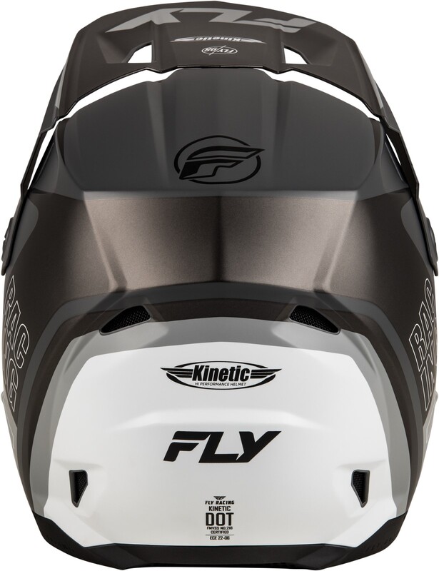 FLY RACING Kinetic Rally Helm - Mattgrau/Schwarz/Weiß