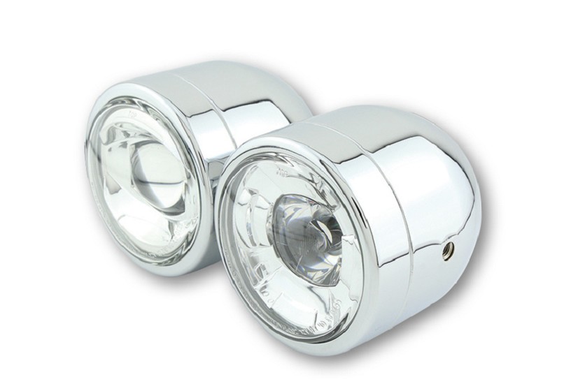 SHIN YO LED Hauptscheinwerfer Twin Chrom seitliche Befestigung