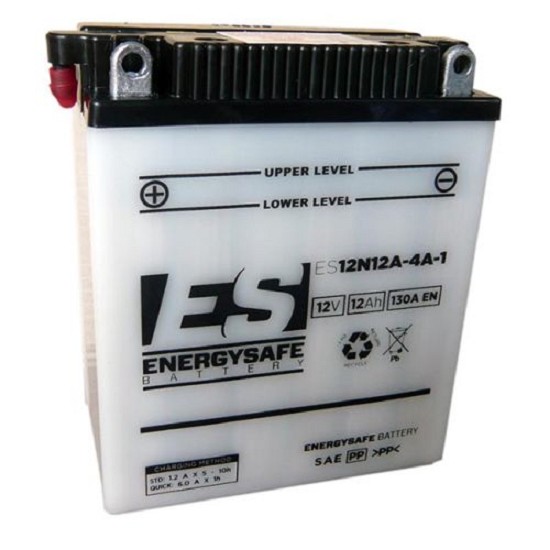 Batterie ENERGYSAFE ES12N12A-4A-1 (CP) mit Säurep. 12V/12AH (10 Std.) [134x80x160] CCA=130A (2 Jahre Garantie - s. Artikeltext)