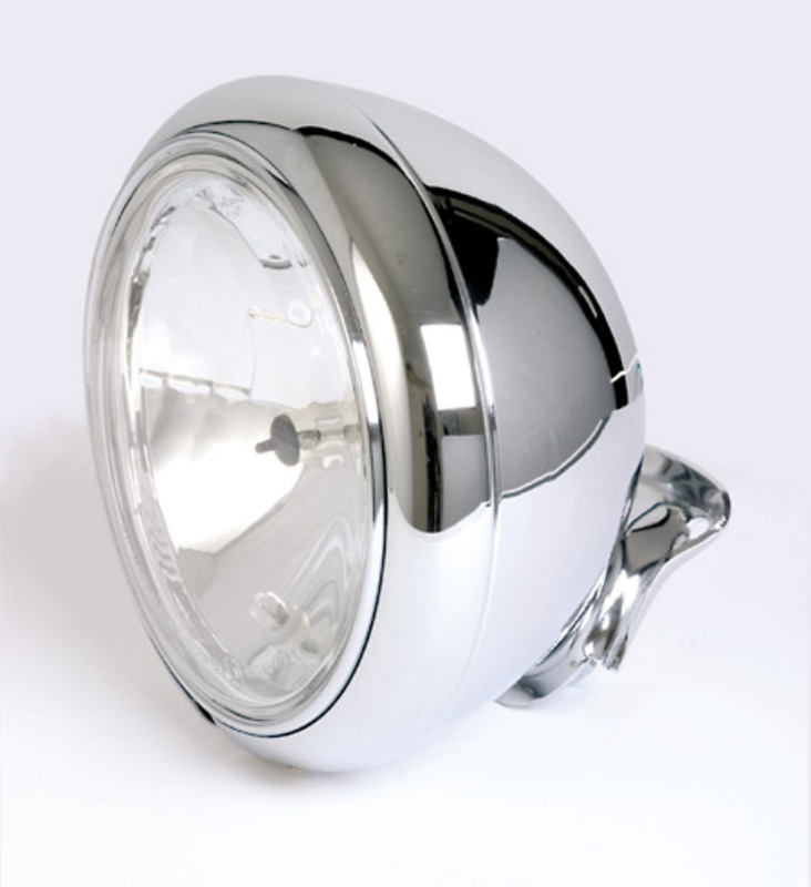 SHIN YO 7 Zoll HD-STYLE Chromscheinwerfer klares Glas (Prismenreflektor) untere Befestigung