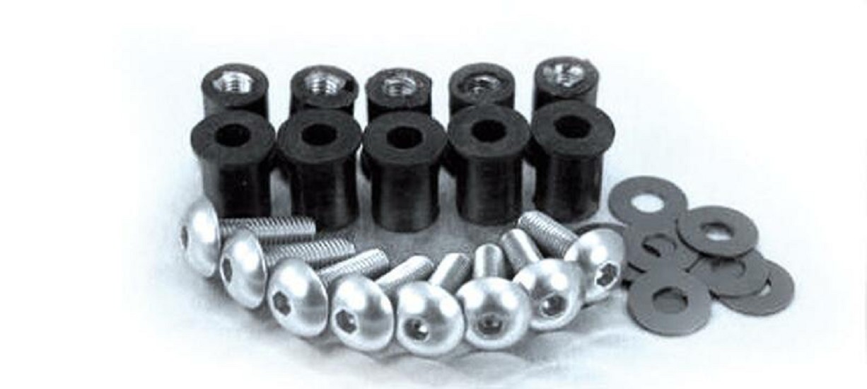 Schraubenkit für Windschutzscheibe Ø 5 MM / schwarz