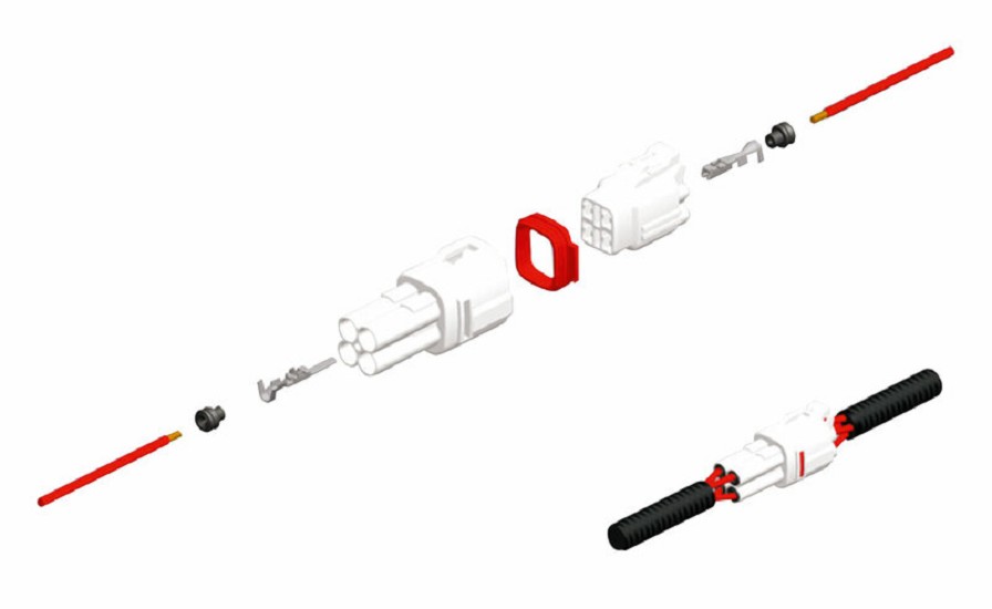 BIHR Steckverbinder weiblich Modell 090 SMTO OE 2-polig braun - 5 Stück
