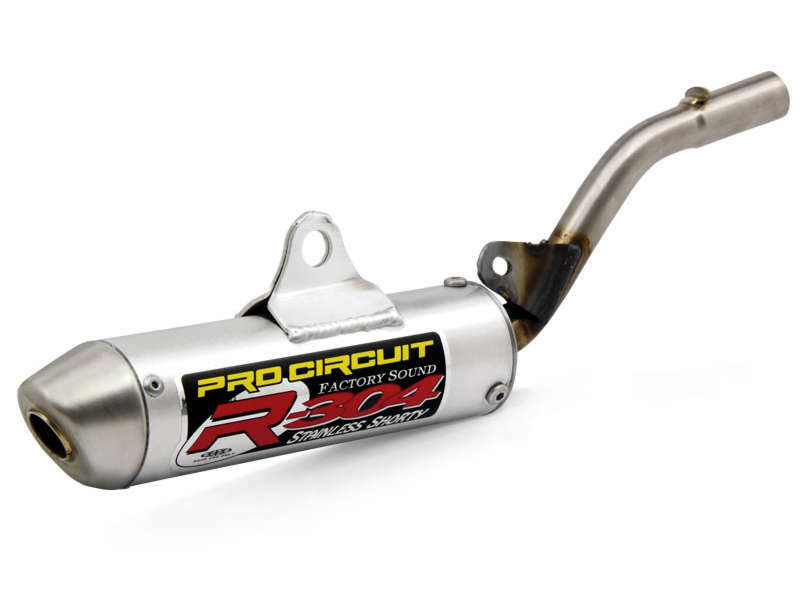 2-Takter-Schalldämpfer PRO CIRCUIT R-304 Alu gebürstet passend für Kawasaki KX85/100