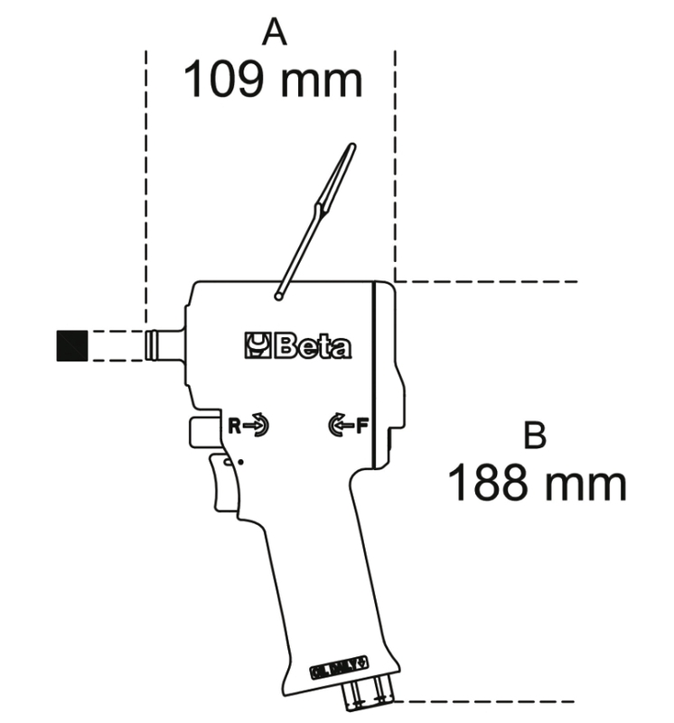 BETA Kompakter umschaltbarer Schlagschrauber 1/2 770Nm