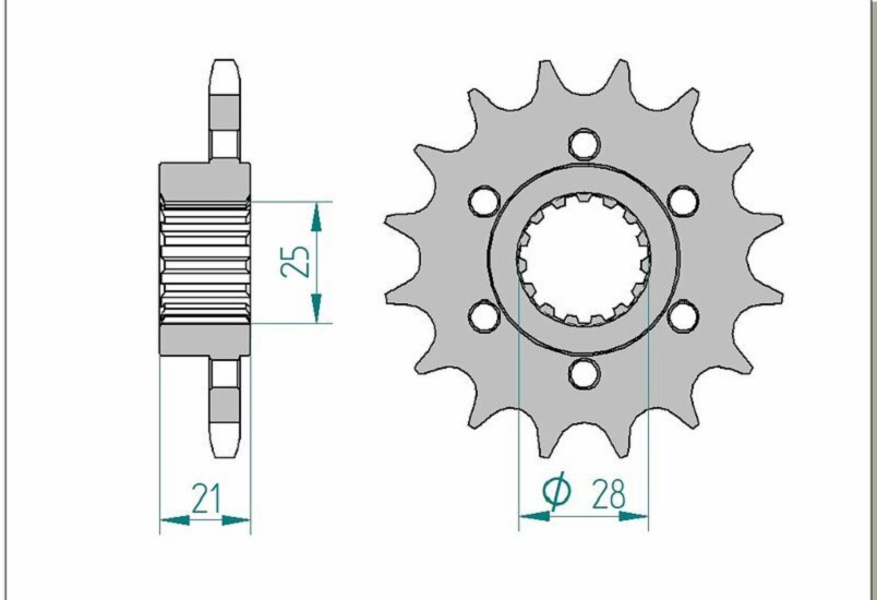 AFAM Standard Stahlritzel vorne 37600 - 525 AFAM Standard Stahlritzel vorne 37600 - 525
