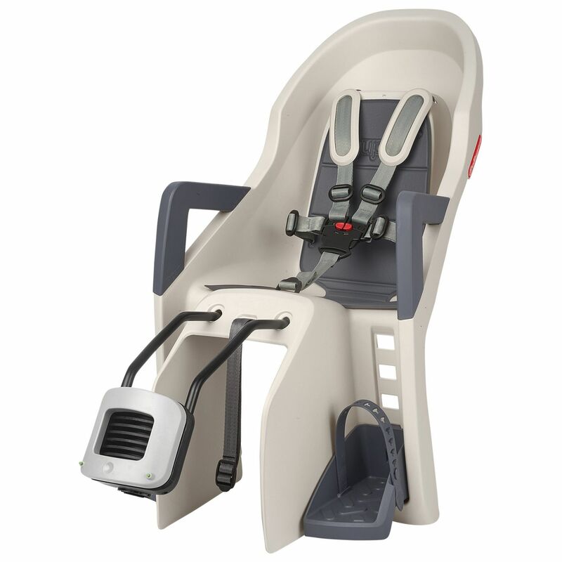 POLISPORT Guppy Maxi+ FF Rear Child Bike Seat Carrier Mounting - Cream/Gray