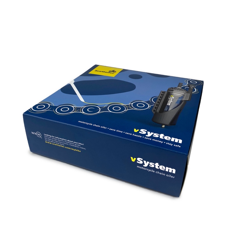 SCOTTOILER vSystem Kettenöler Universal Edition + Biologisch abbaubares grünes Schmiermittel