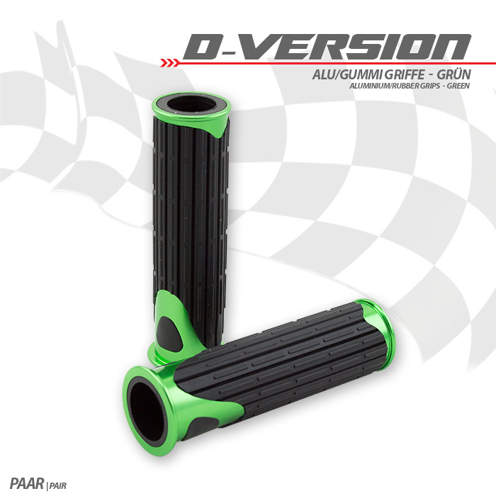 Alu/Gummi-Griffe D-Version grün 22mm Alu/Gummi-Griffe D-Version grün 22mm