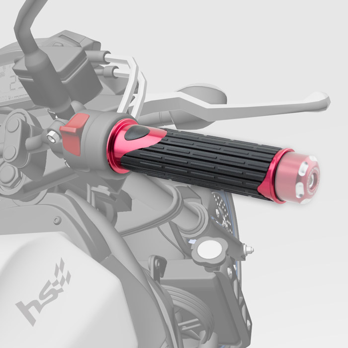 Alu/Gummi-Griffe D-Version rot 22mm