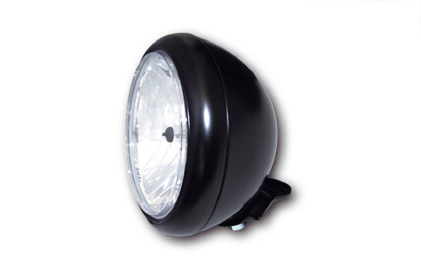 SHIN YO 7 Zoll HD-STYLE Scheinwerfer klares Glas (Prismenreflektor) Schwarz glänzend