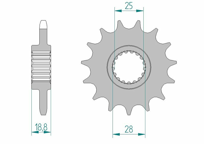 AFAM Standard Stahlritzel vorne 61801 - 525 AFAM Standard Stahlritzel vorne 61801 - 525