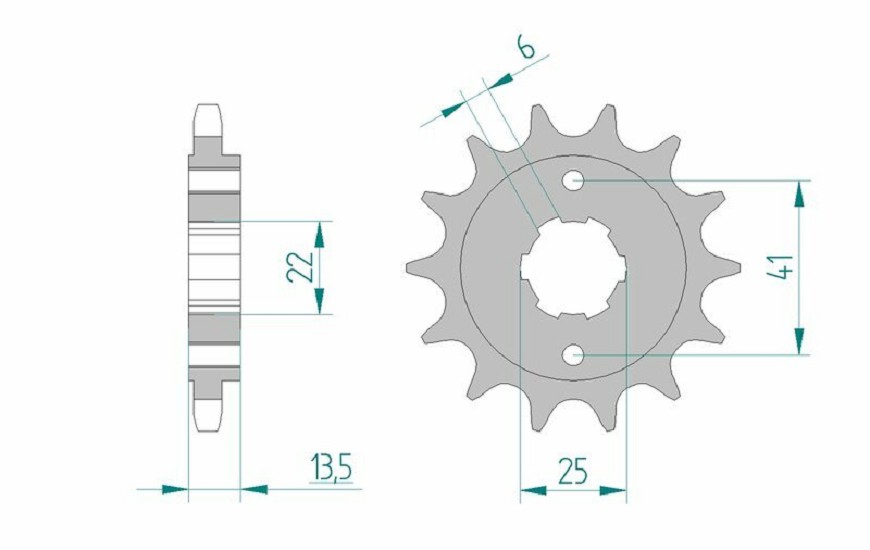 AFAM Standard Stahlritzel vorne 20506 - 525 AFAM Standard Stahlritzel vorne 20506 - 525