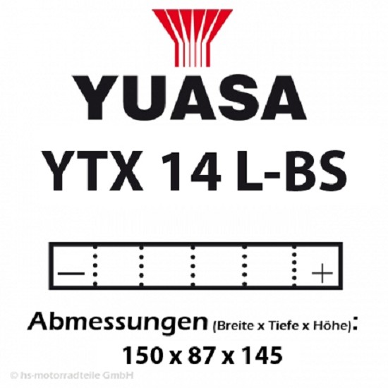 Batterie YUASA YTX14L-BS 12 AH MF